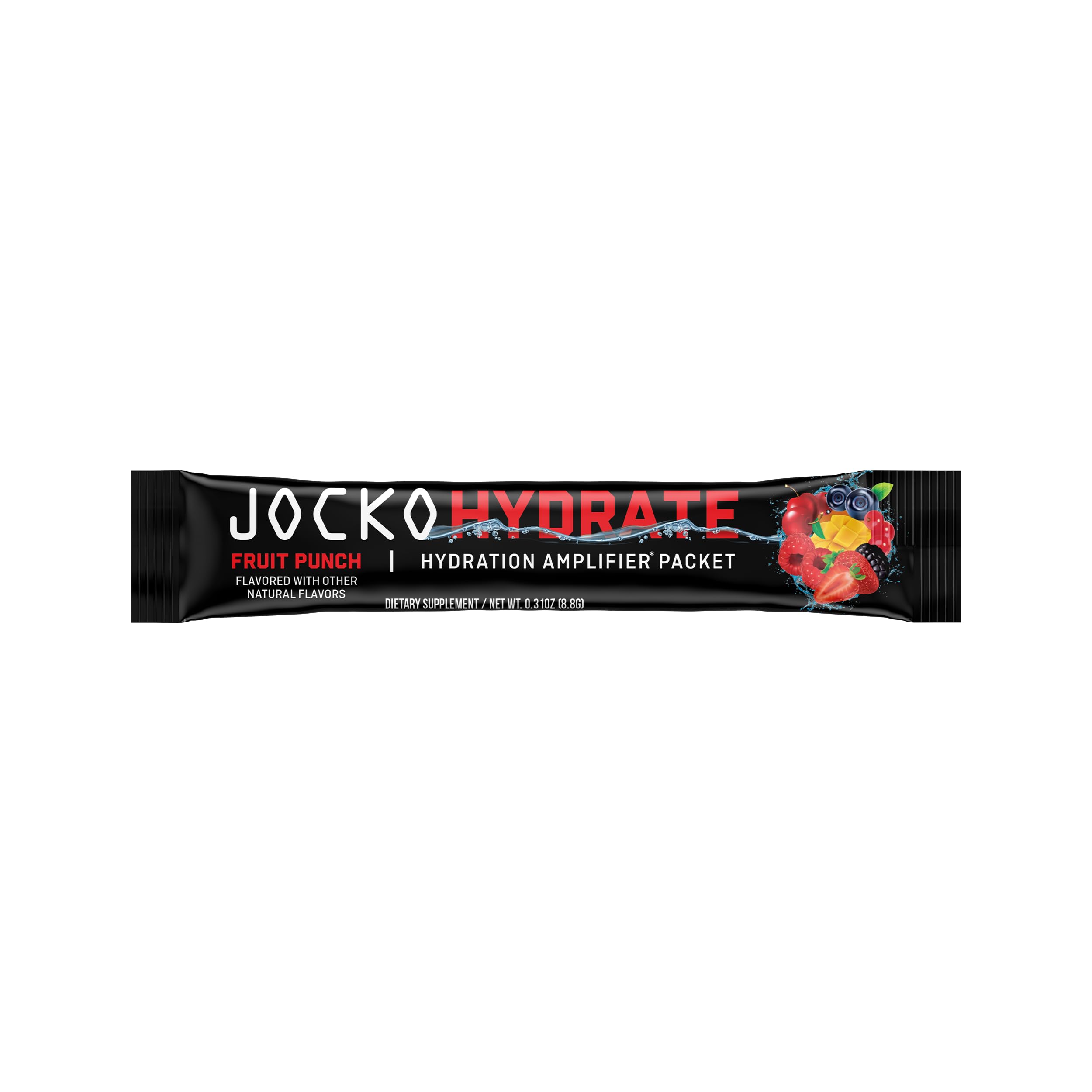 Jocko Fuel Hydrate Sticks Fruit Punch mixed in water