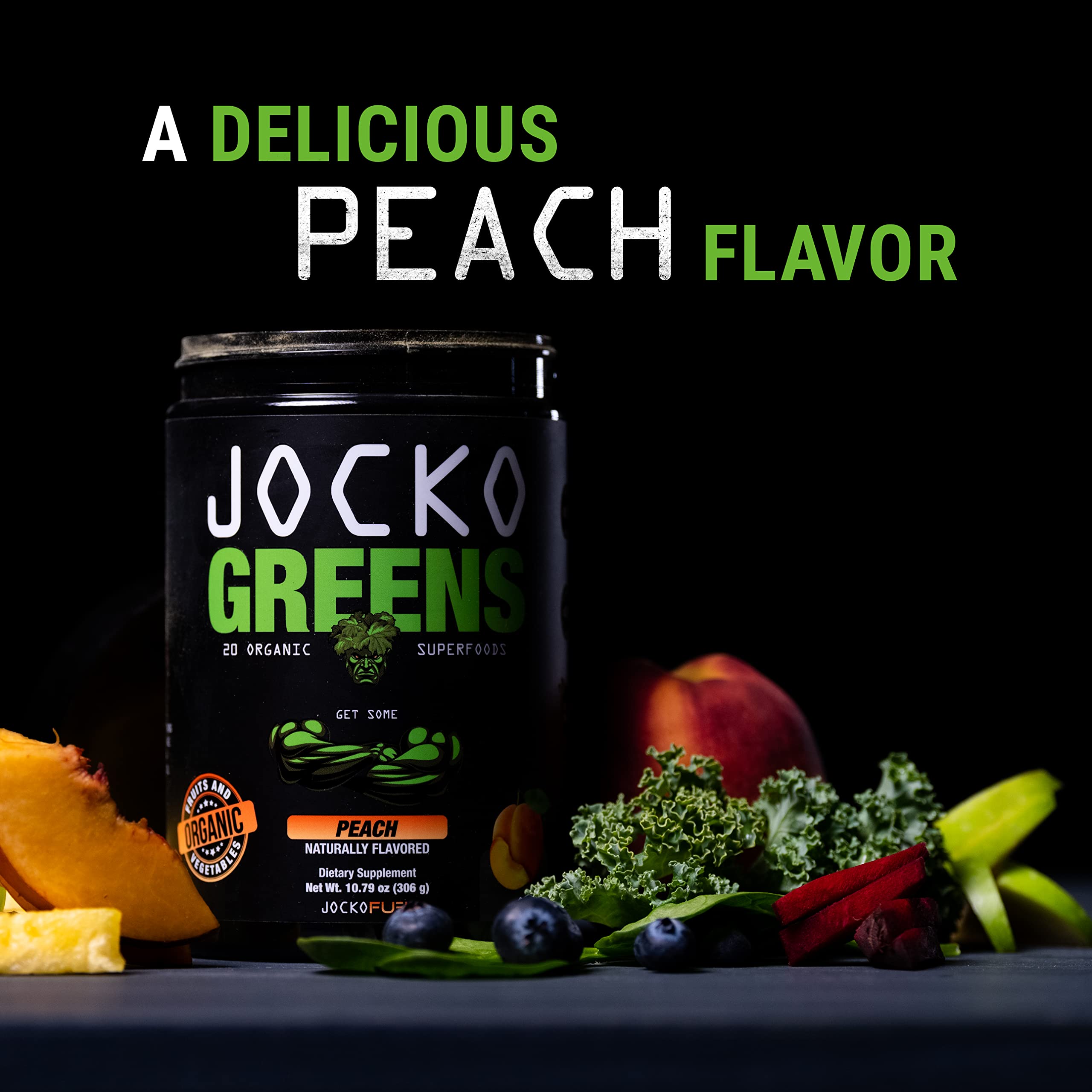 Jocko Fuel Spirulina Superfood Blend on a kitchen counter
