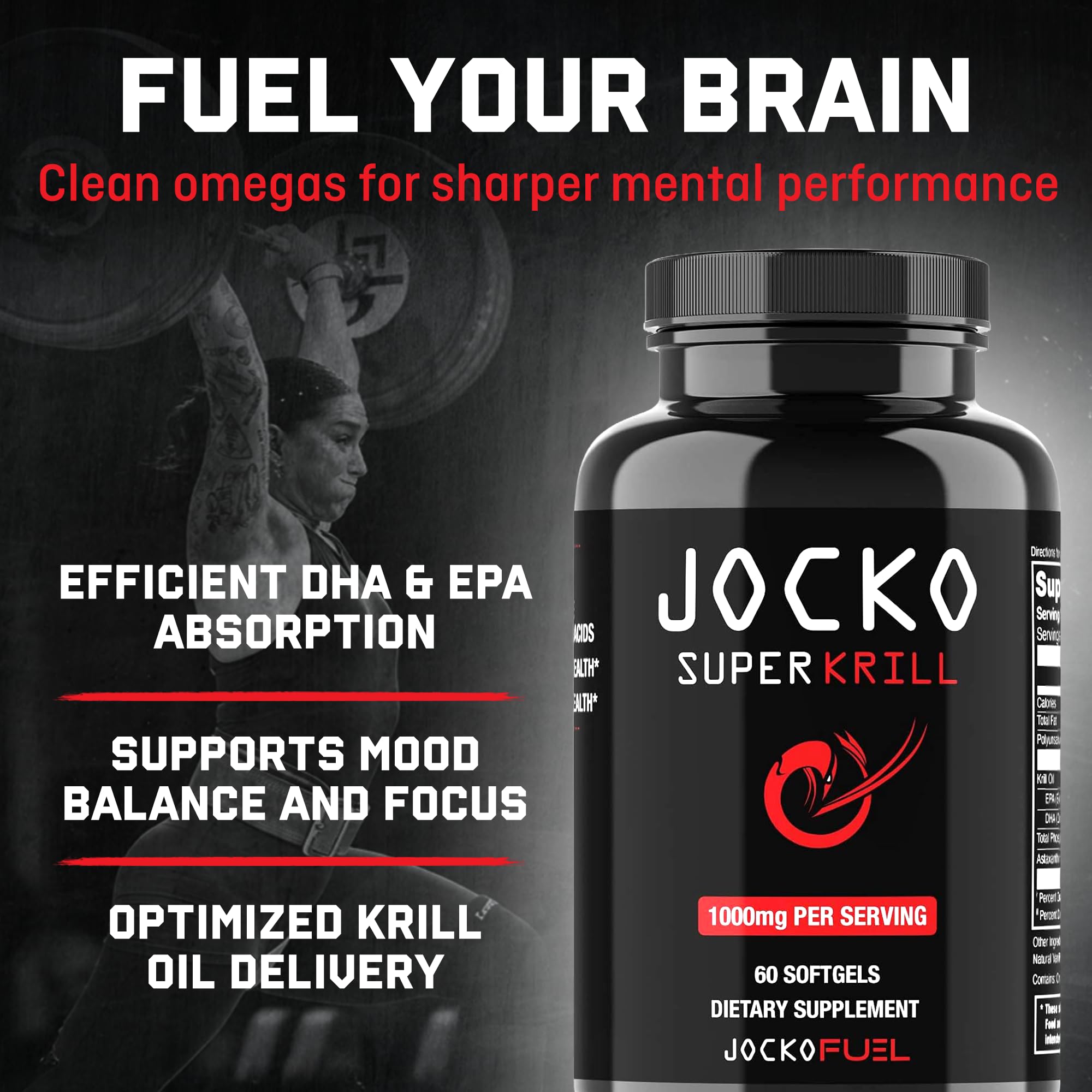 Jocko Fuel Super Krill Oil soft gel capsules close-up
