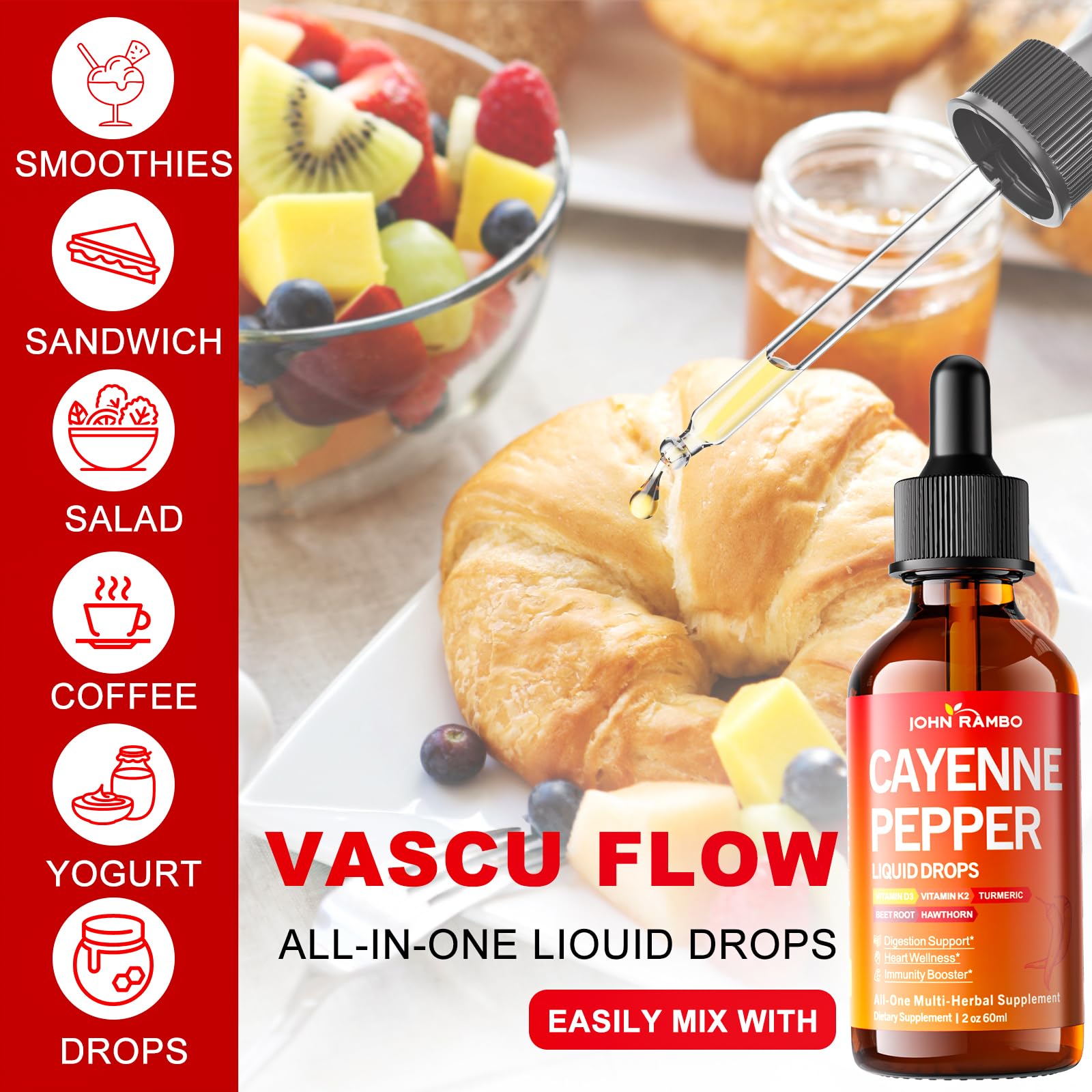 JOHN RAMBO Cayenne Pepper Liquid Drops packaging