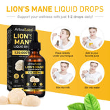jollifish Lion’s Mane Liquid Drops back view showing ingredients