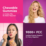 JolliMoo Lactase Enzyme Gummies displayed with dairy products