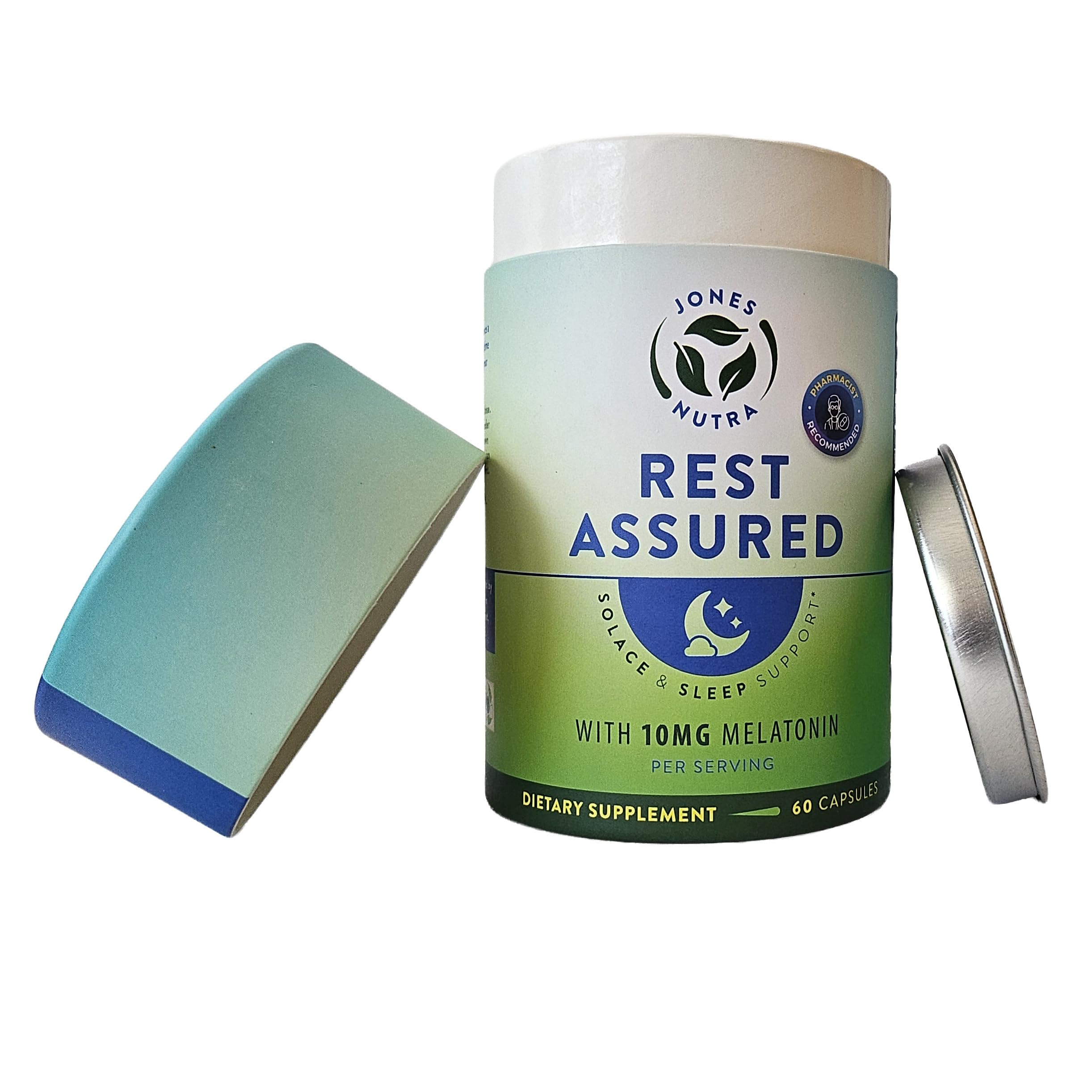 Jones Nutra Rest Assured Supplement eco-friendly packaging