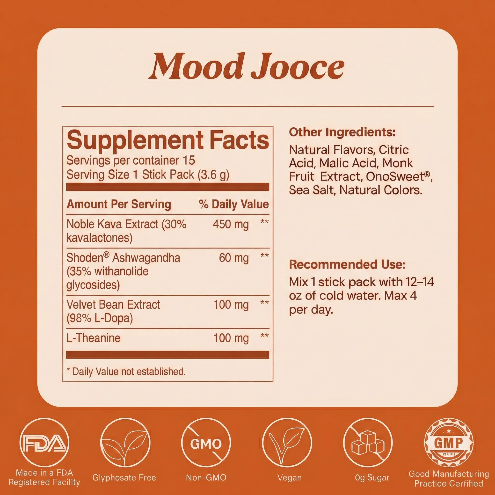 jooce works Mood Jooce Kava Kava Supplement ingredients close-up