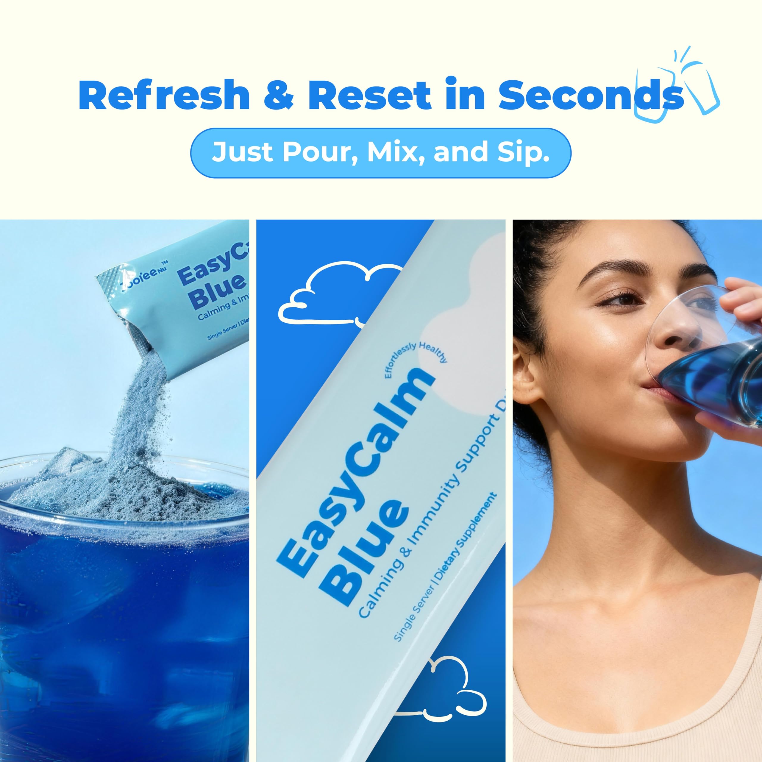 JooieeNu Magnesium Glycinate Drink Mix powder in a glass