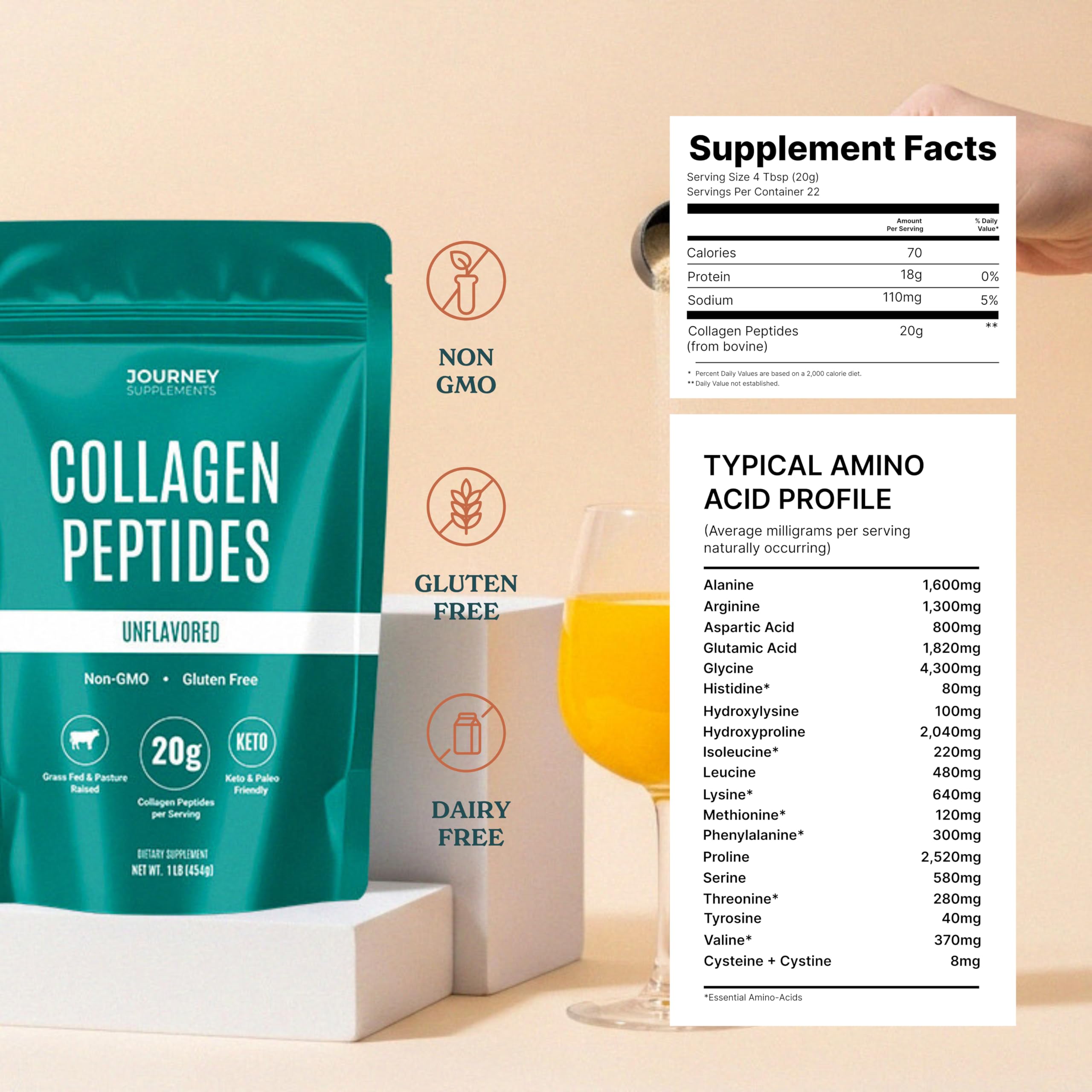 Journey Supplements Collagen Peptides serving size
