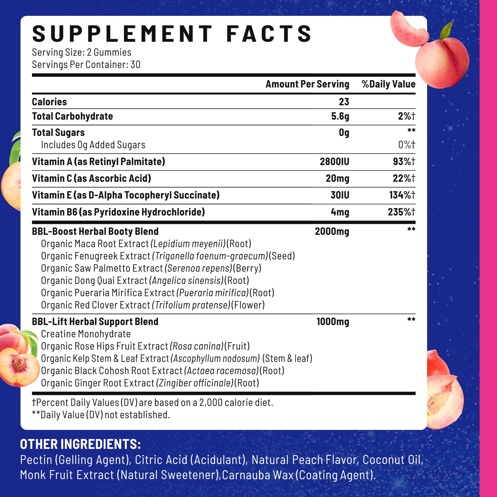 Jovariquethor BBL Gummies for Women 290g with fresh peaches