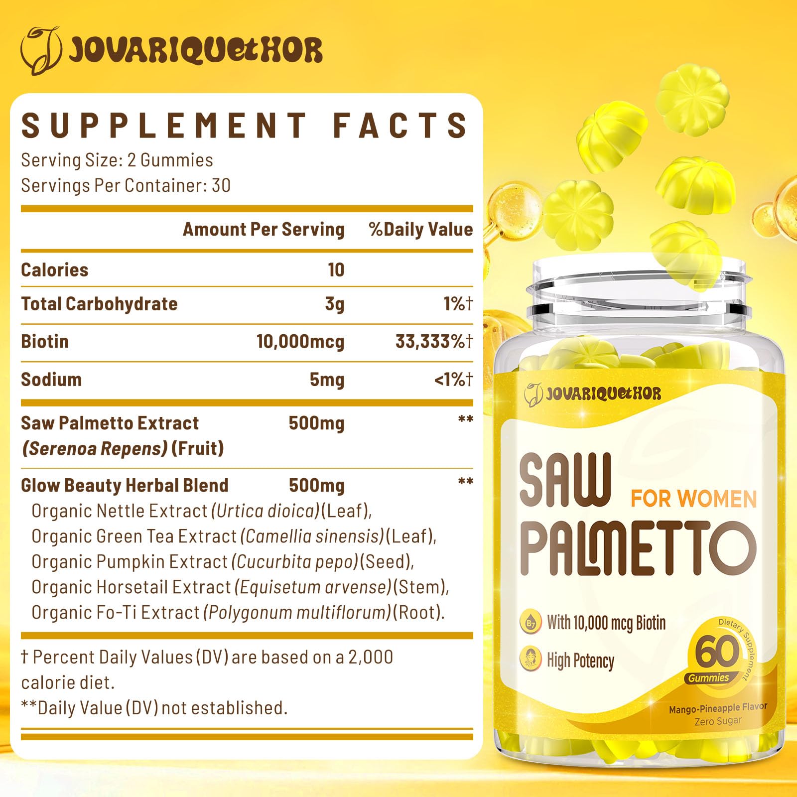 Jovariquethor Saw Palmetto Gummies packaging