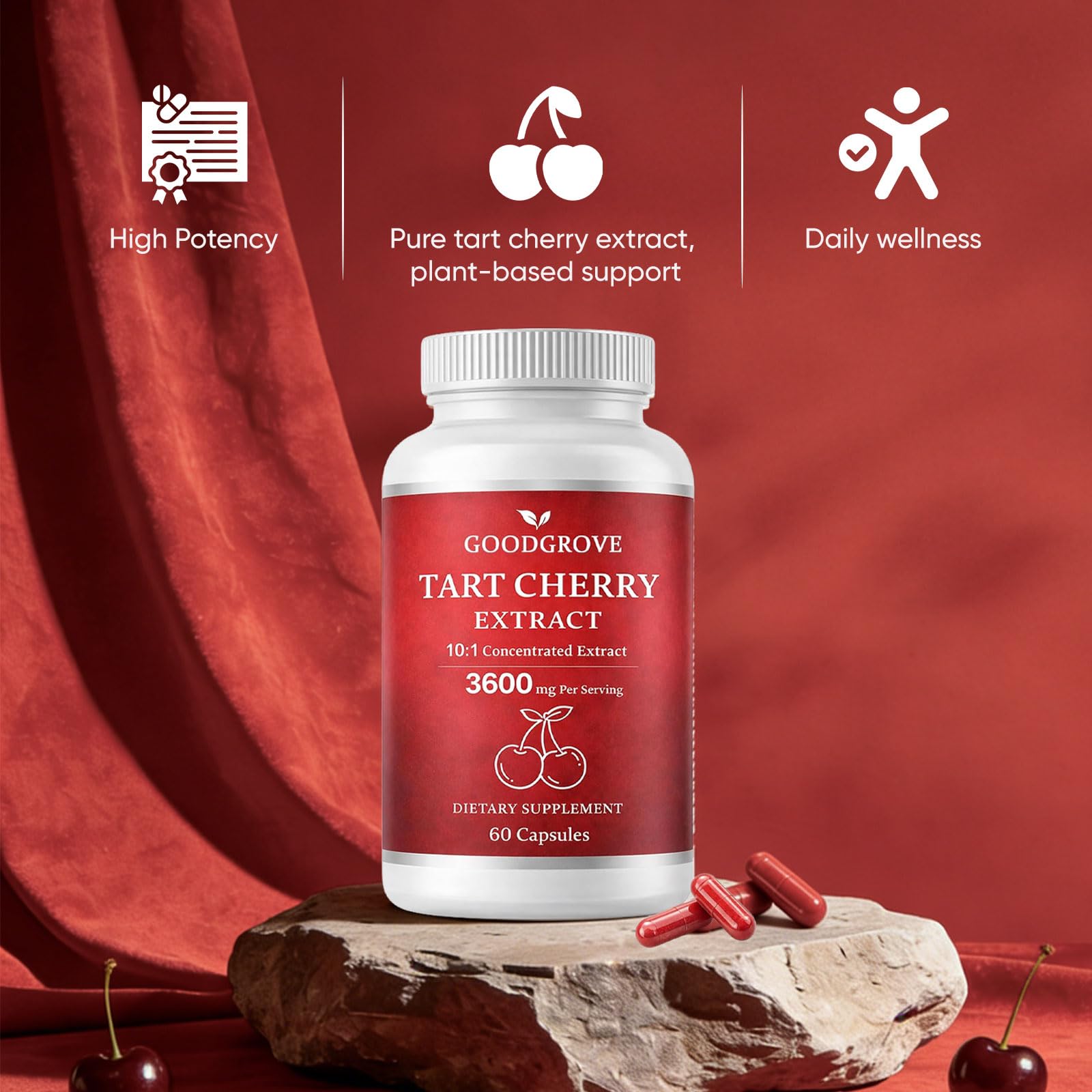 JOVI GLOW Tart Cherry Extract Capsules opened bottle