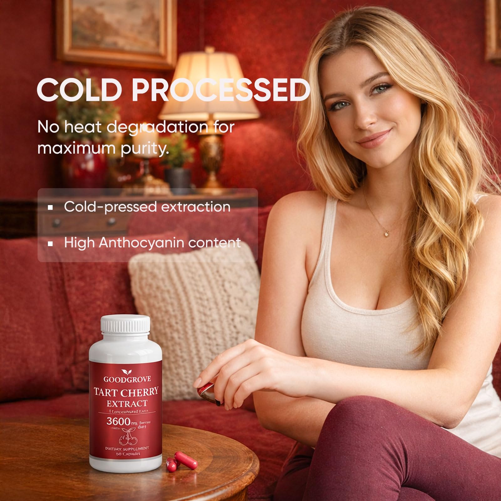 JOVI GLOW Tart Cherry Extract Capsules with measuring spoon
