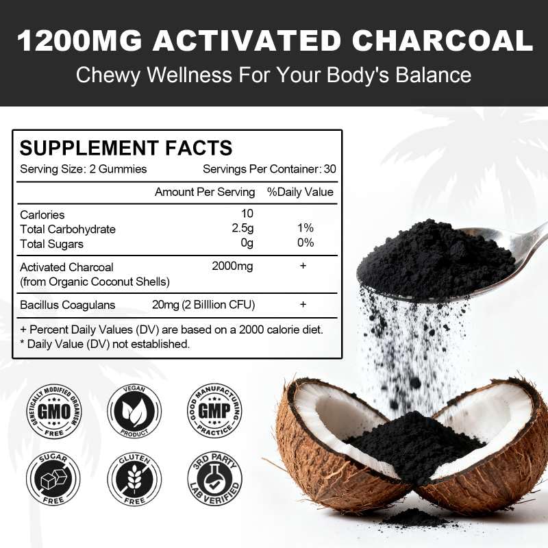 JOVITHEA Activated Charcoal Gummies close-up