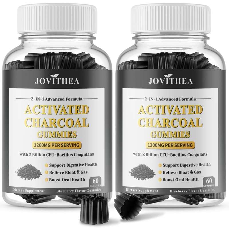 JOVITHEA Activated Charcoal Gummies front view with packaging