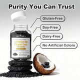 JOVITHEA Activated Charcoal Gummies with a glass of water