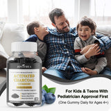JOVITHEA Activated Charcoal Gummies with a measuring spoon