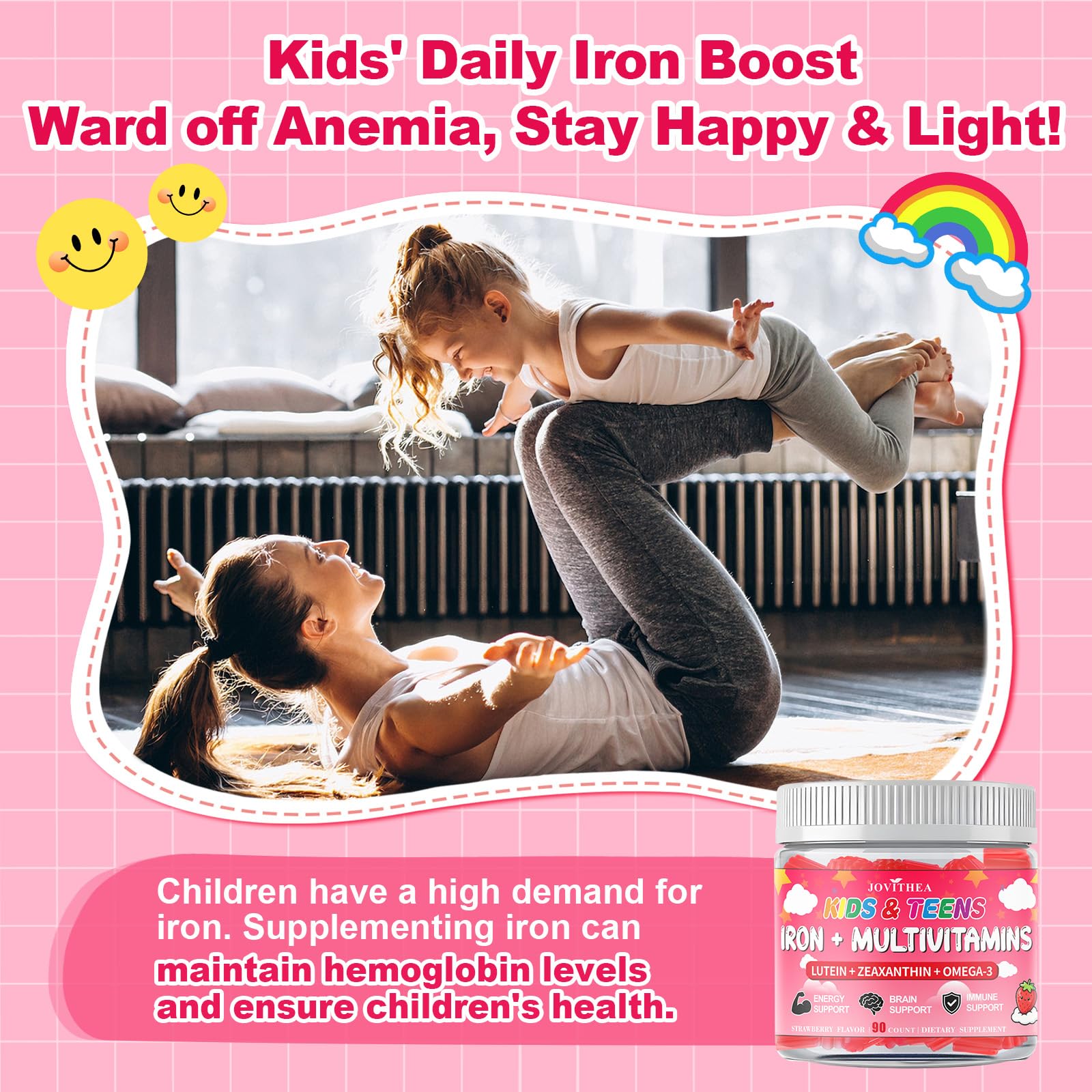 JOVITHEA Iron Gummies for Kids nutritional information