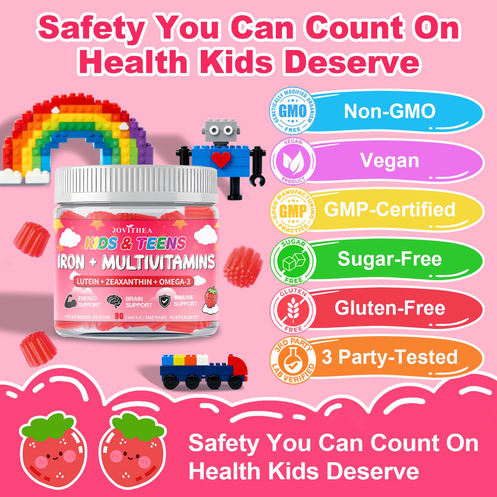 JOVITHEA Iron Gummies for Kids packaging back view
