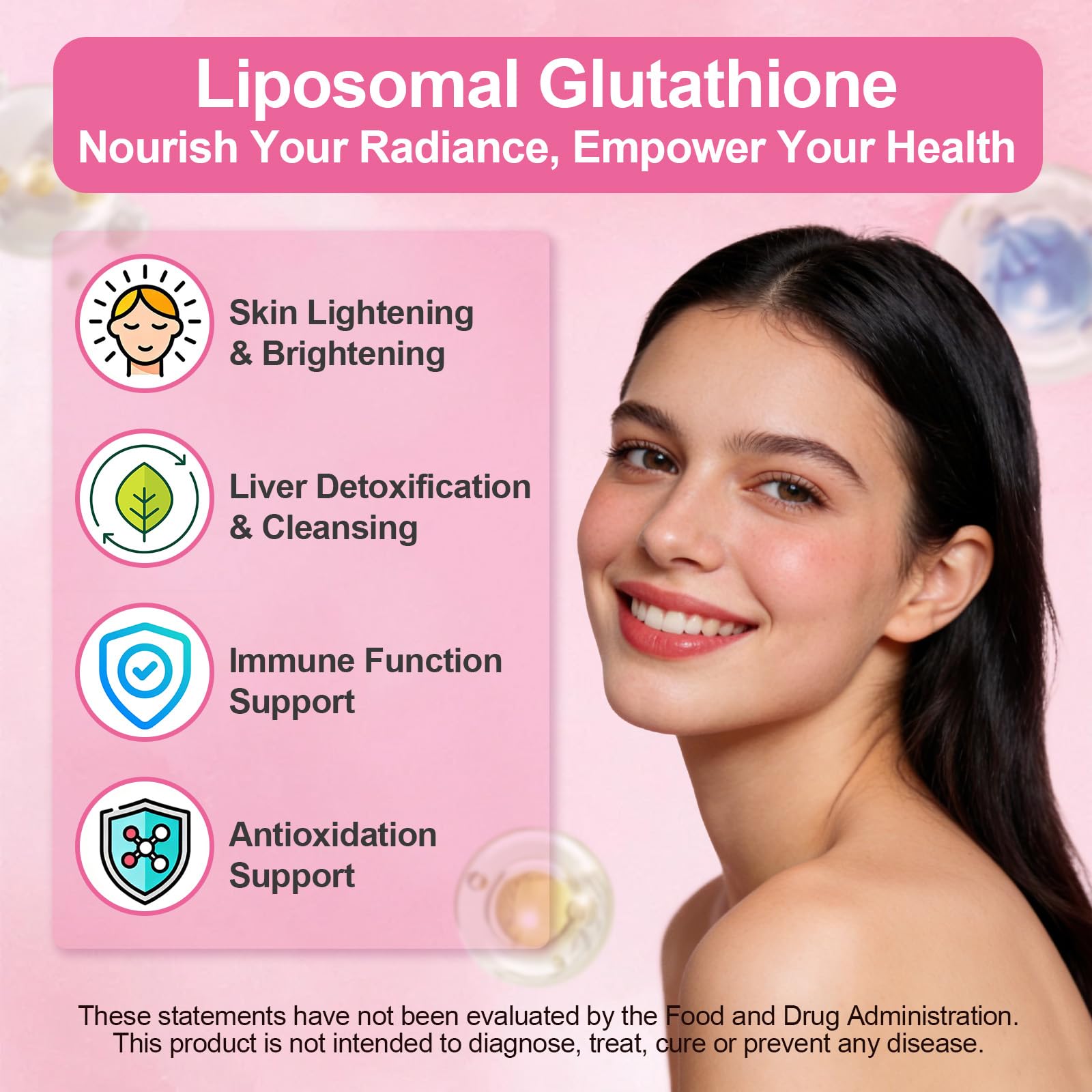 JOVITHEA Liposomal Glutathione gummies in a bowl