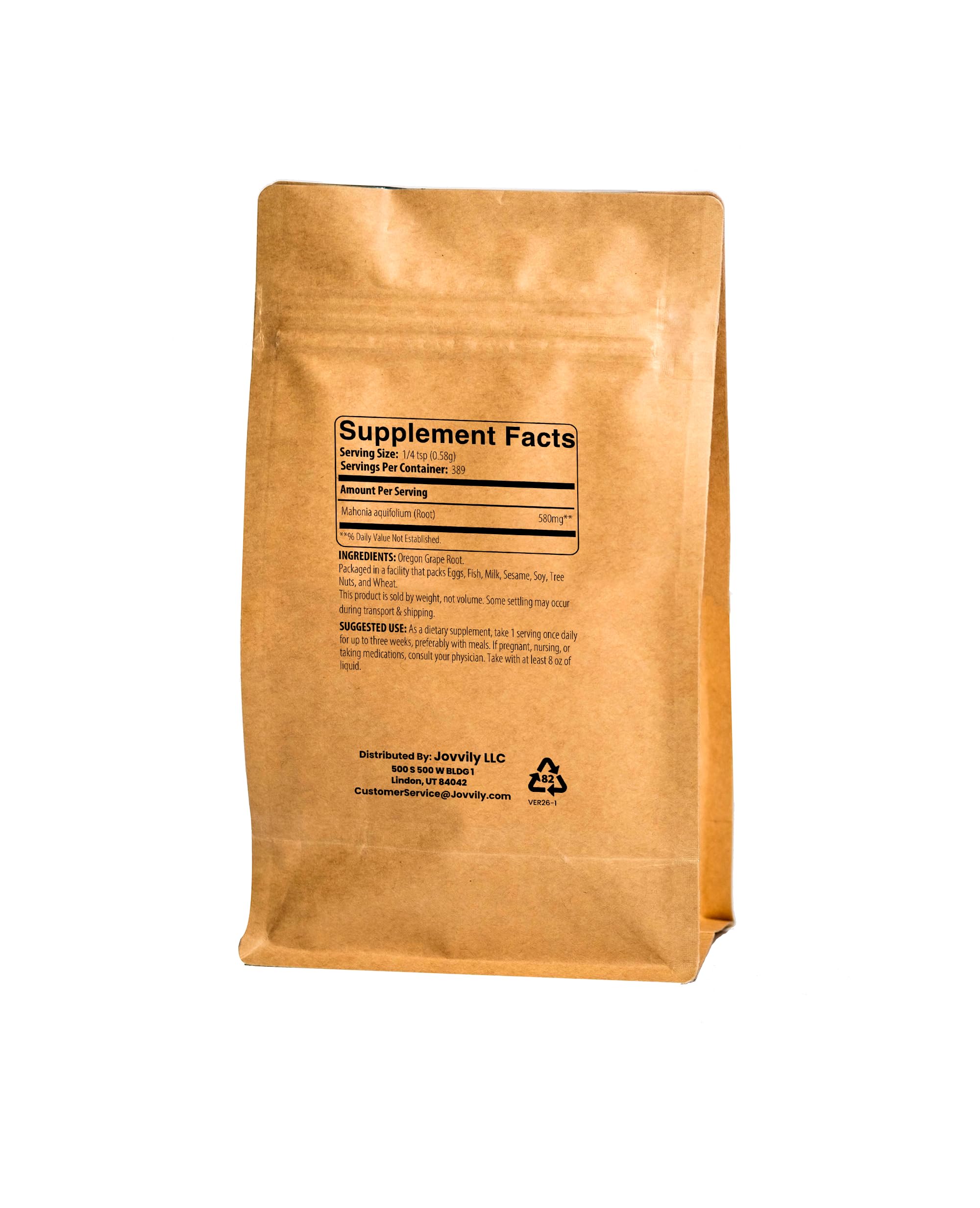 Jovvily Oregon Grape Root Powder packaging side view