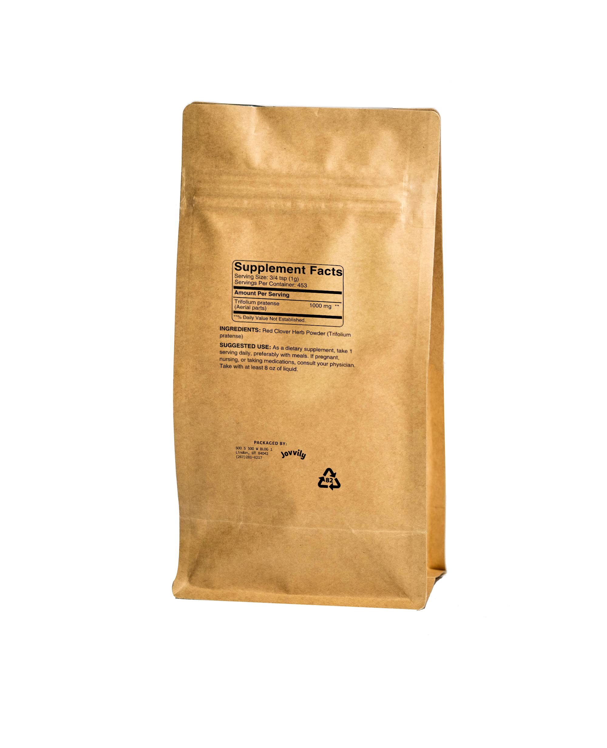 Jovvily Red Clover Herb Powder packaging details