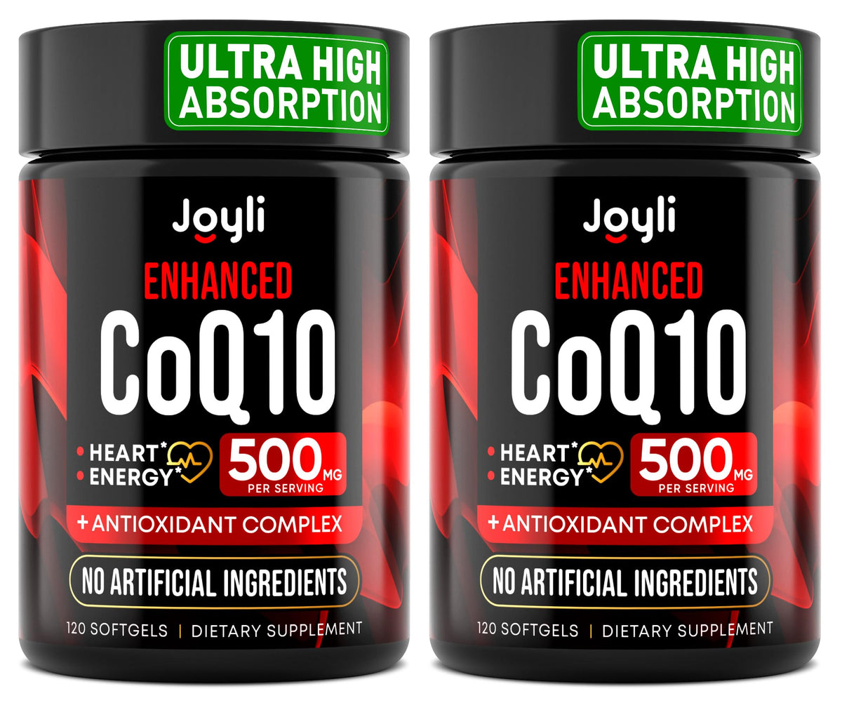 JOYLI Nutrition CoQ10 500mg Dual Strength 2 Pack Softgels front view