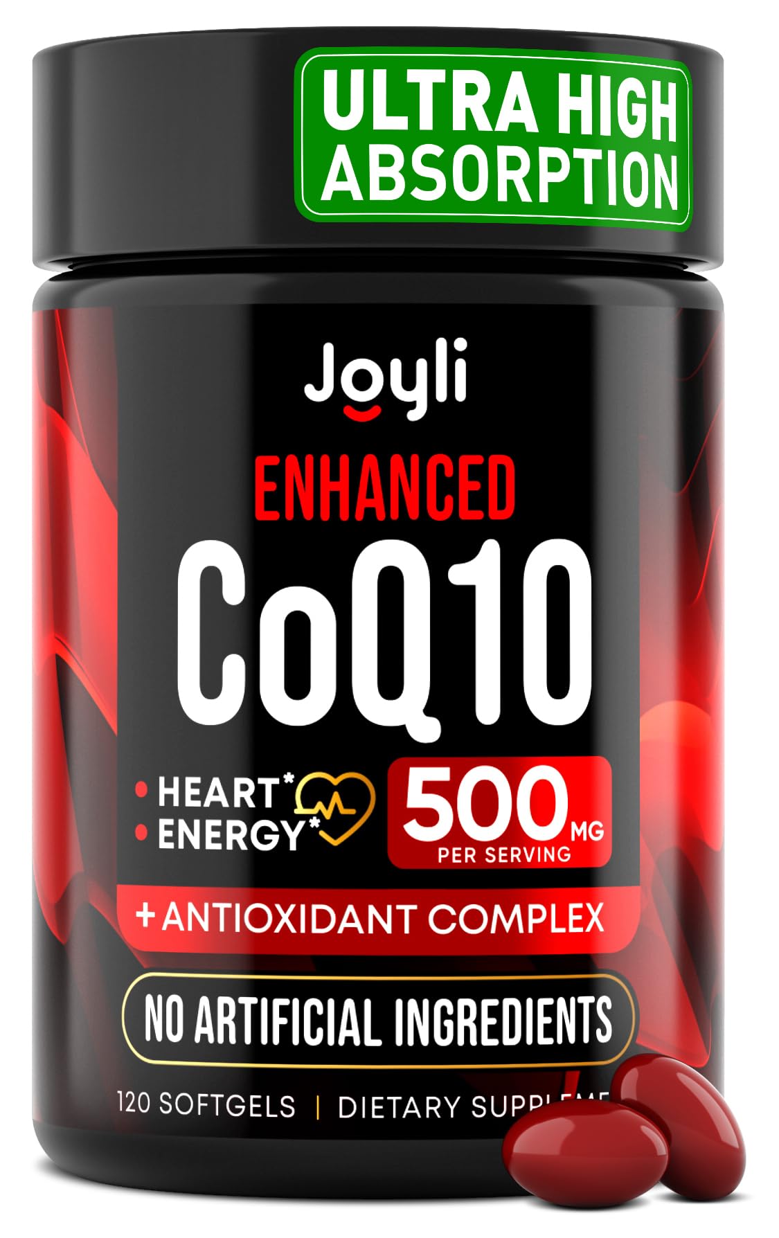 JOYLI Nutrition CoQ10 500mg supplement front view
