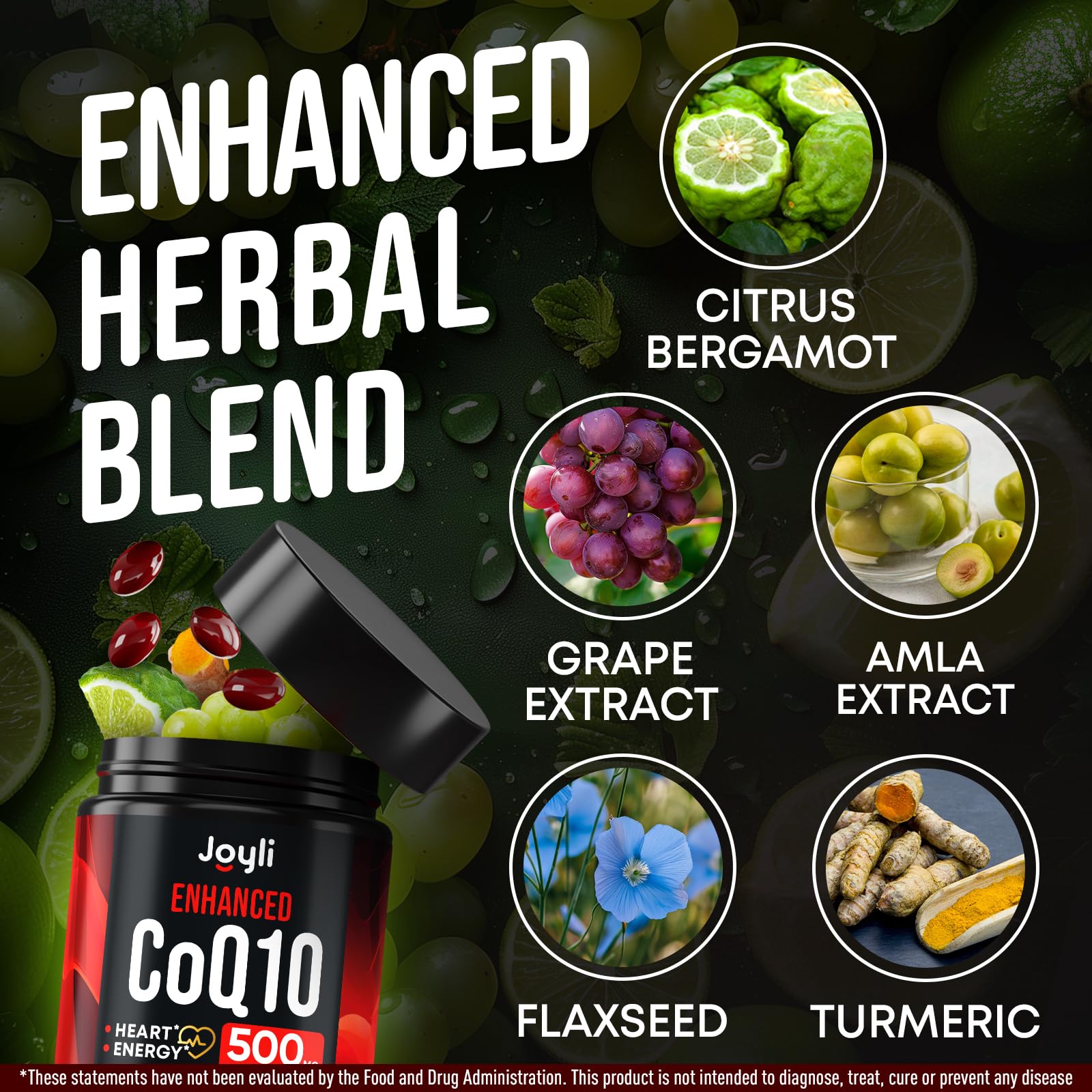 JOYLI Nutrition CoQ10 500mg supplement lifestyle scene