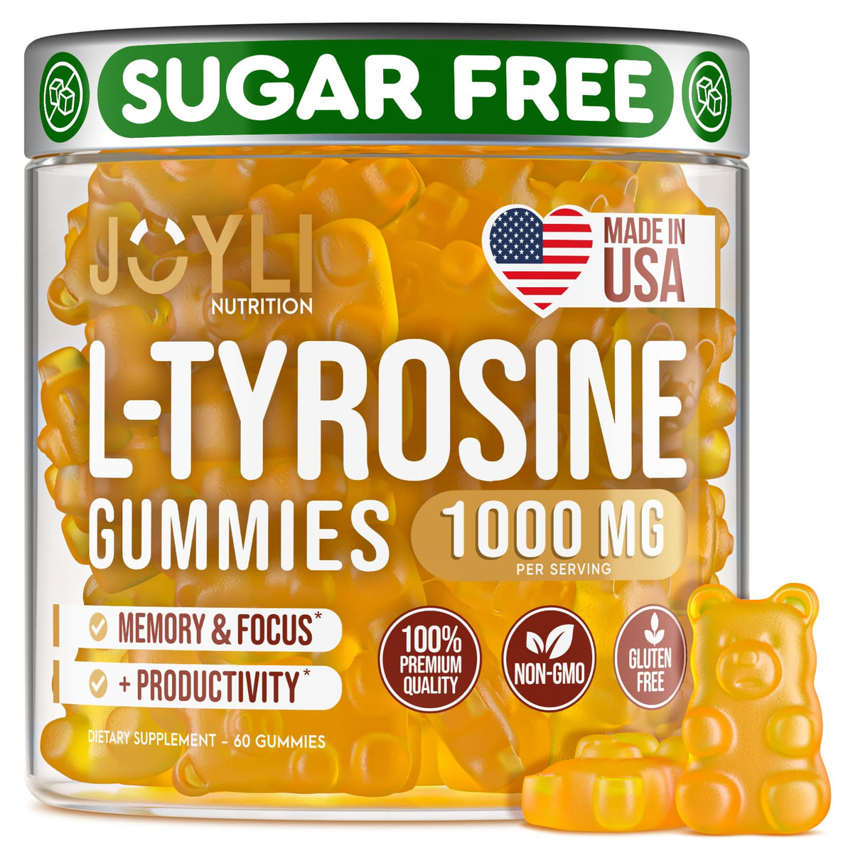 JOYLI Nutrition L Tyrosine Gummies 1000mg front view