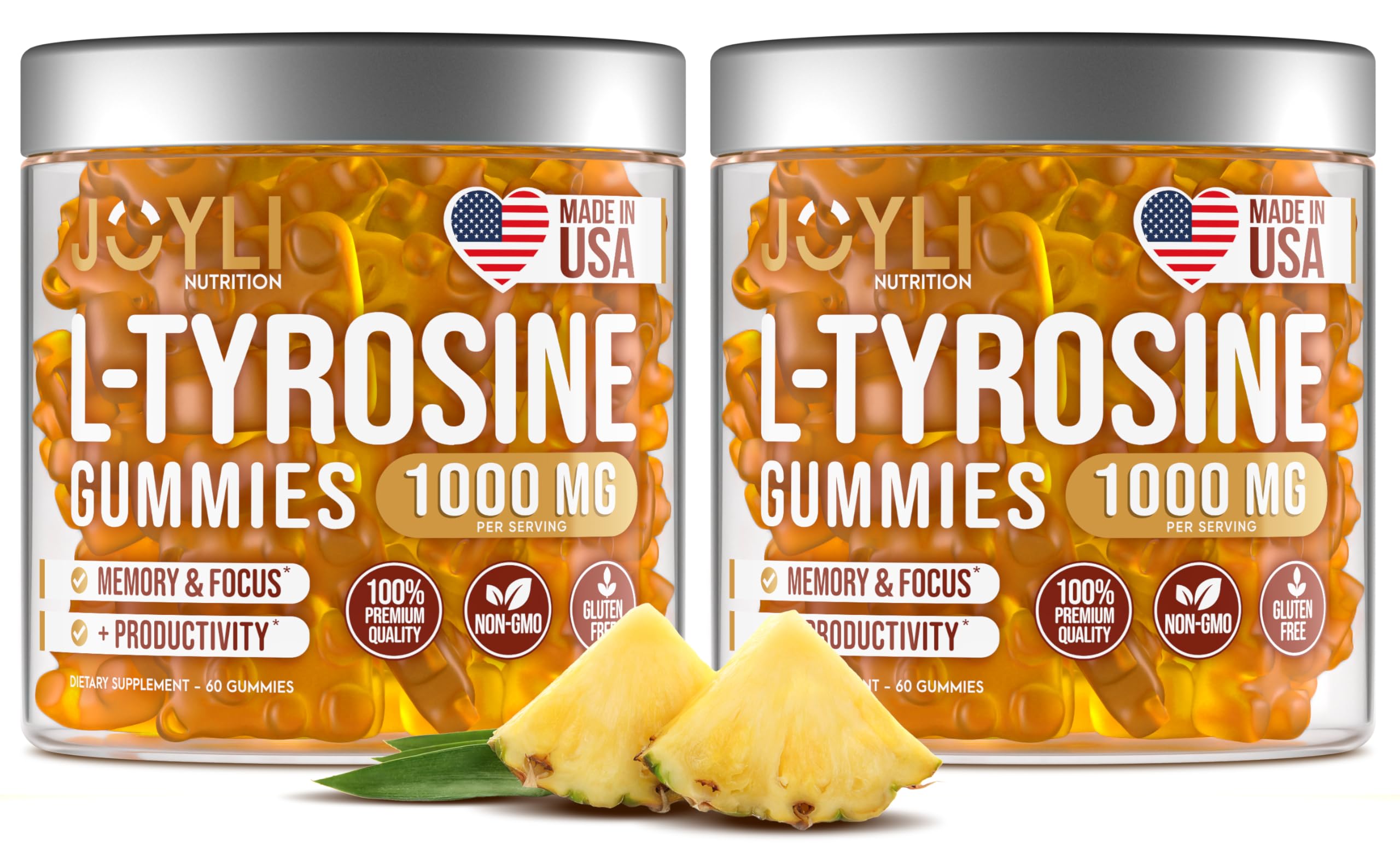 JOYLI Nutrition L-Tyrosine Gummies front view with packaging