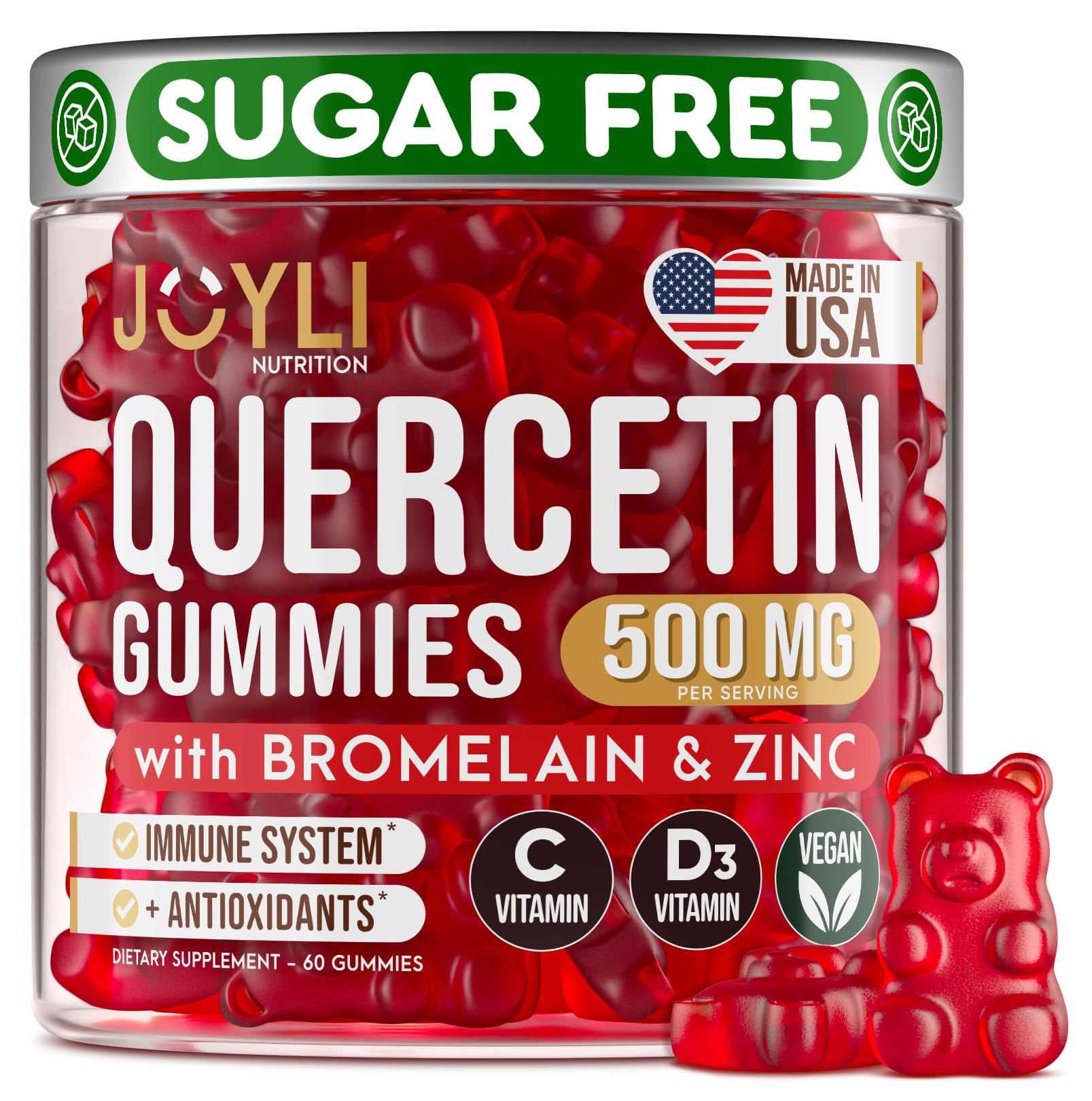 JOYLI Nutrition Quercetin 500MG Gummies front view
