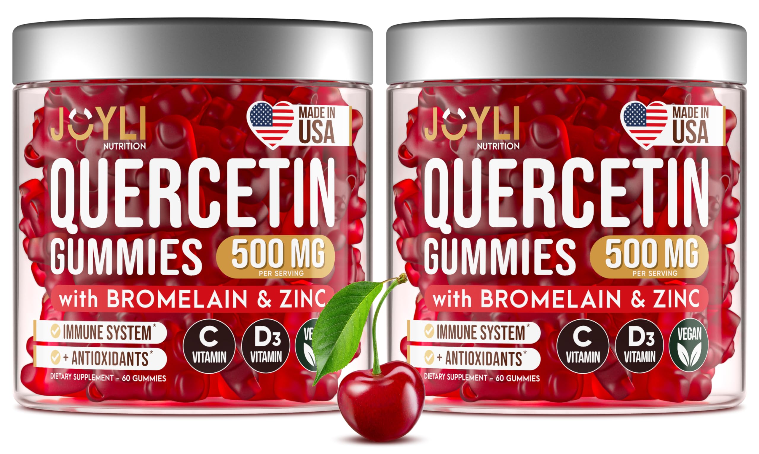 JOYLI Nutrition Quercetin Gummies front view with packaging