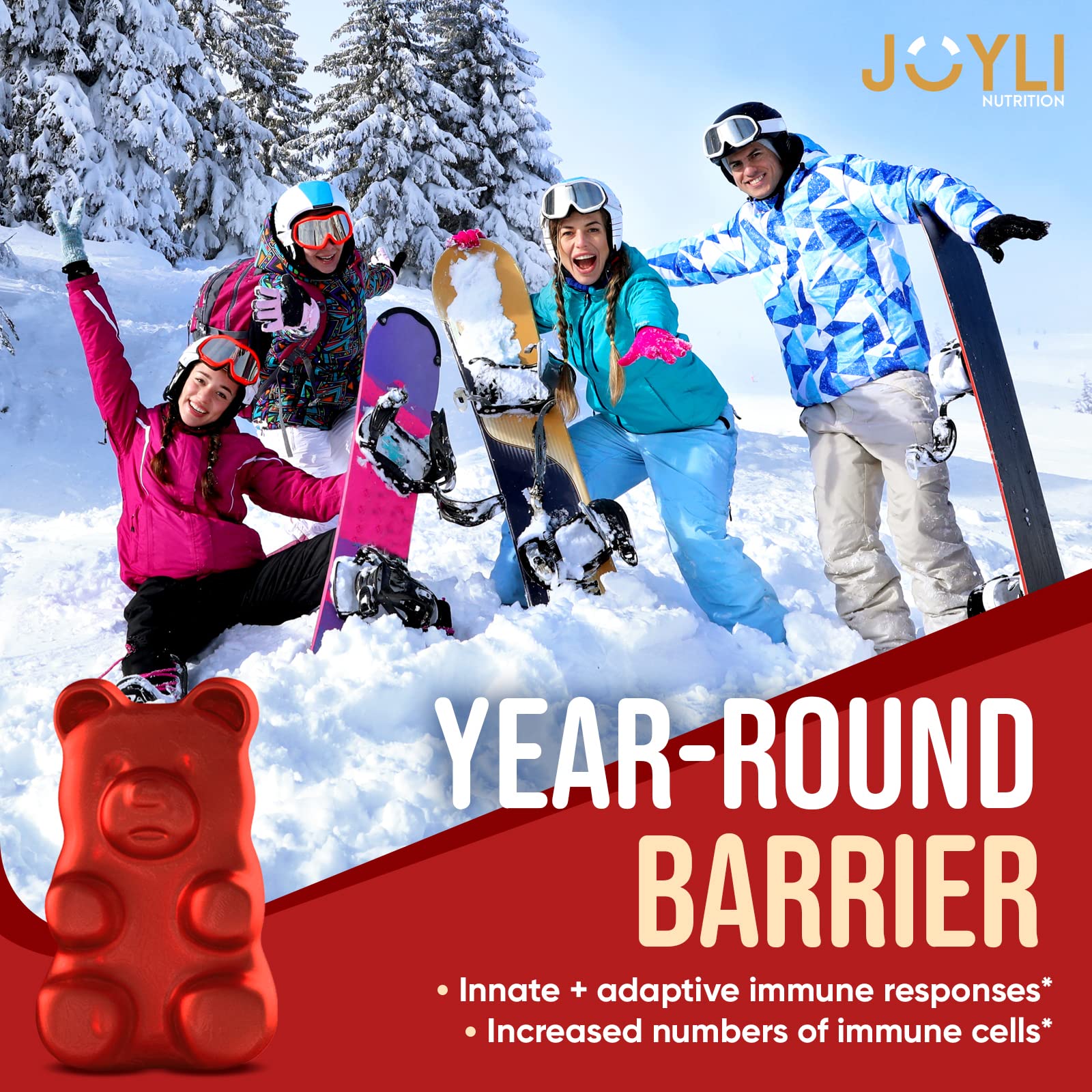 JOYLI Nutrition Quercetin Gummies with a measuring spoon