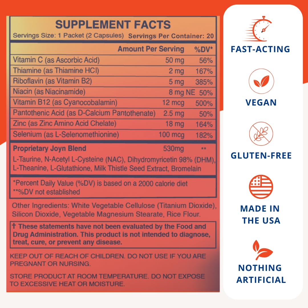 JOYN Blended Vitamin & Mineral Supplement capsules in hand