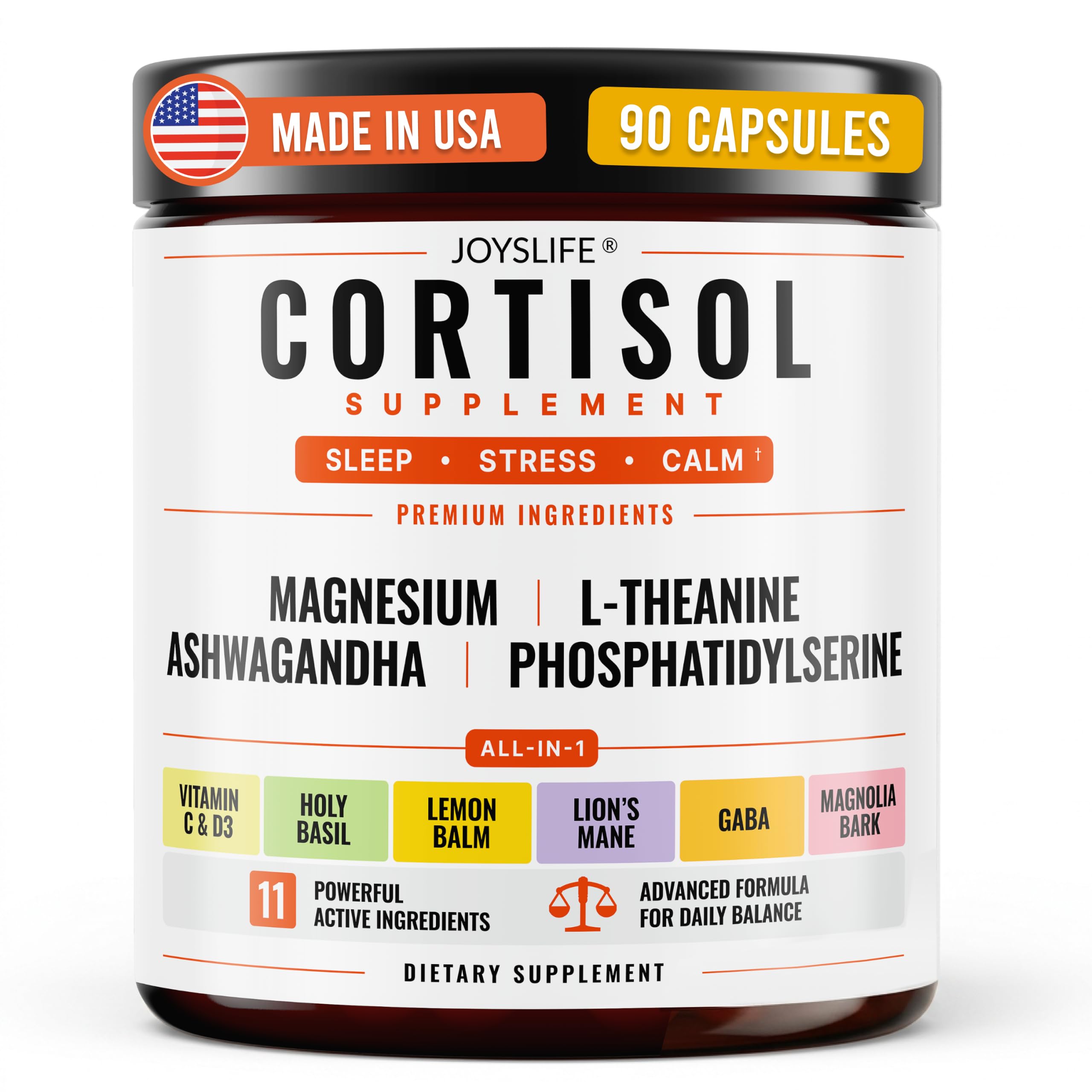 JoysLife Cortisol Supplement 90 Capsules front view