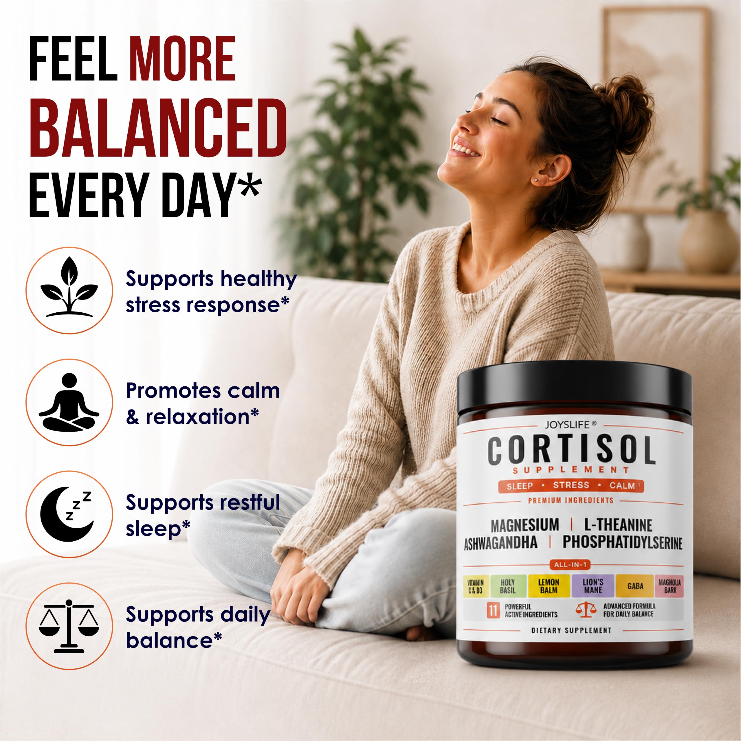 JoysLife Cortisol Supplement side view
