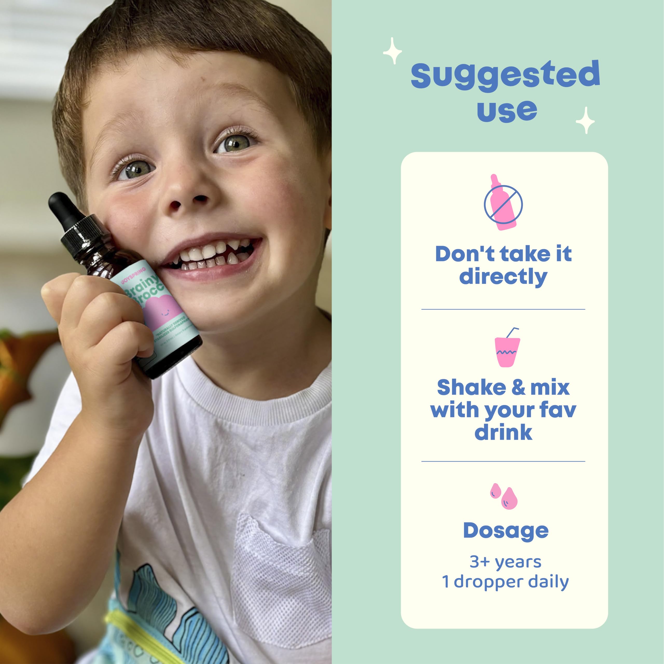 JoySpring Bacopa Monnieri Supplement in a child's drink