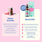 JoySpring Burst B12 kids vitamin B complex liquid supplement with measuring cap