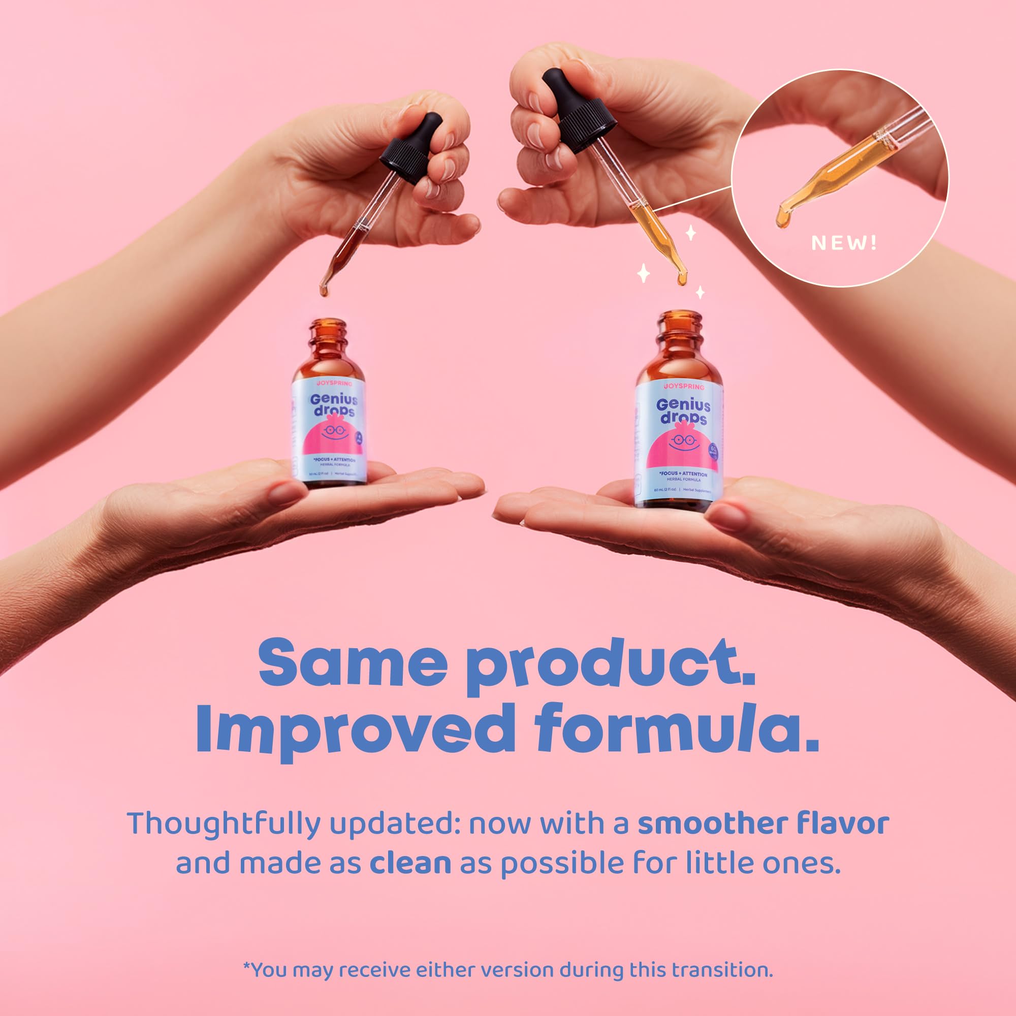 JoySpring Genius Drops Ginkgo Biloba liquid supplement dropper close-up