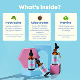 JoySpring Genius Drops Ginkgo Biloba liquid supplement in a kitchen setting