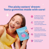 JoySpring Genius Laser Focus Gummies side view with ingredients