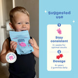 JoySpring Genius Laser Focus Gummies with a measuring spoon
