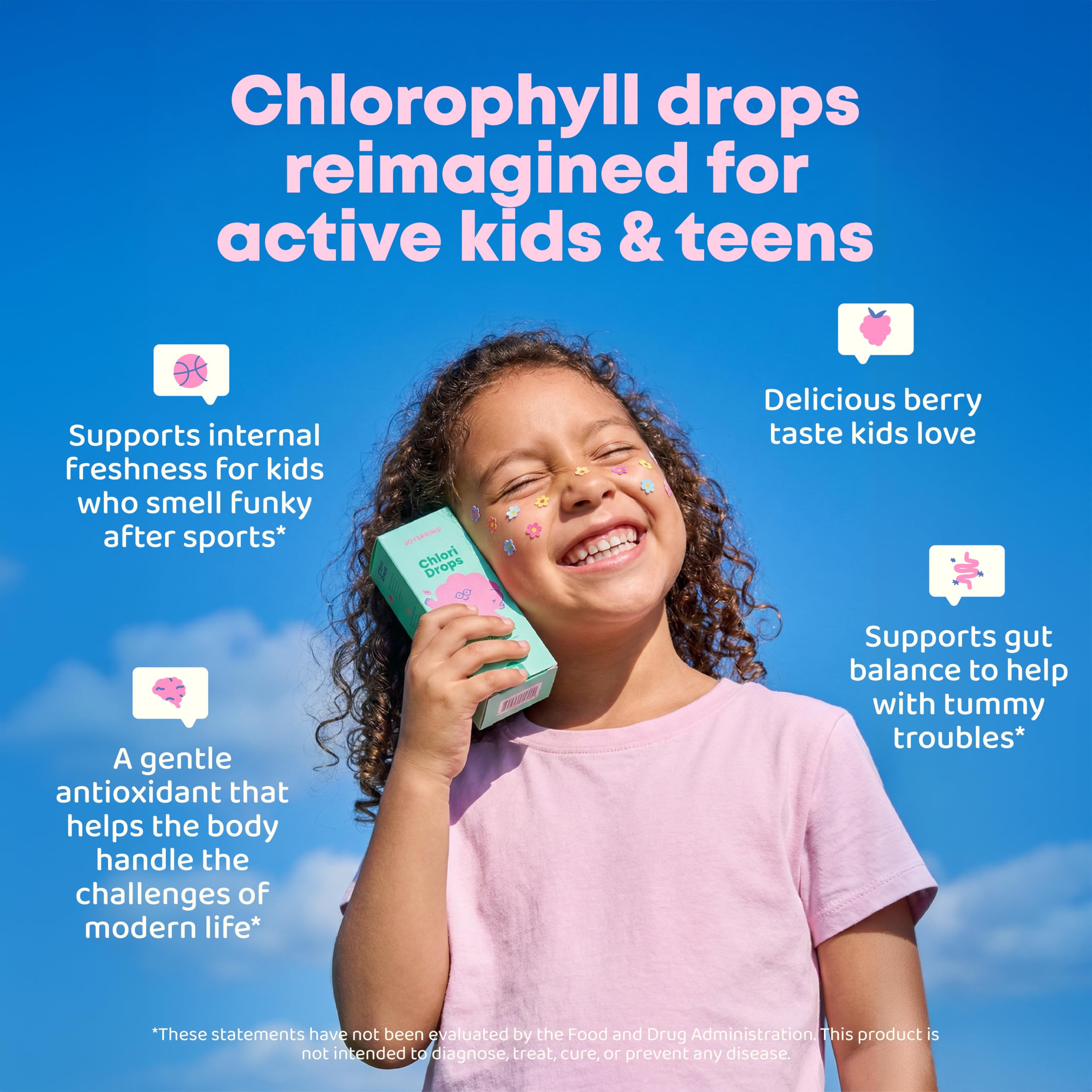 JoySpring Kids Chlorophyll Drops 18g bottle with cap
