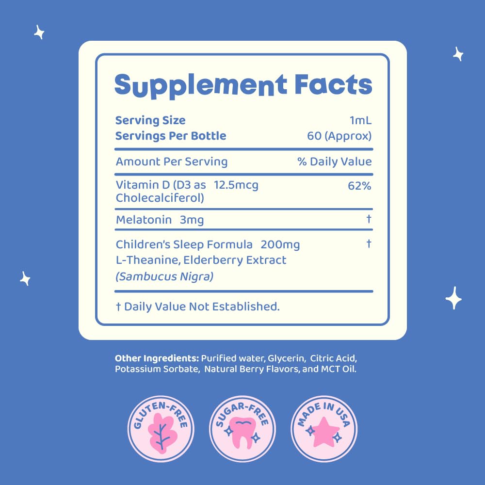 JoySpring SleepBerry Kids Melatonin Drops 4 fl oz family setting