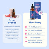 JoySpring SleepBerry Kids Melatonin Drops 4 fl oz label close-up