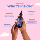 JoySpring SleepBerry Kids Melatonin Drops 4 fl oz on a wooden table