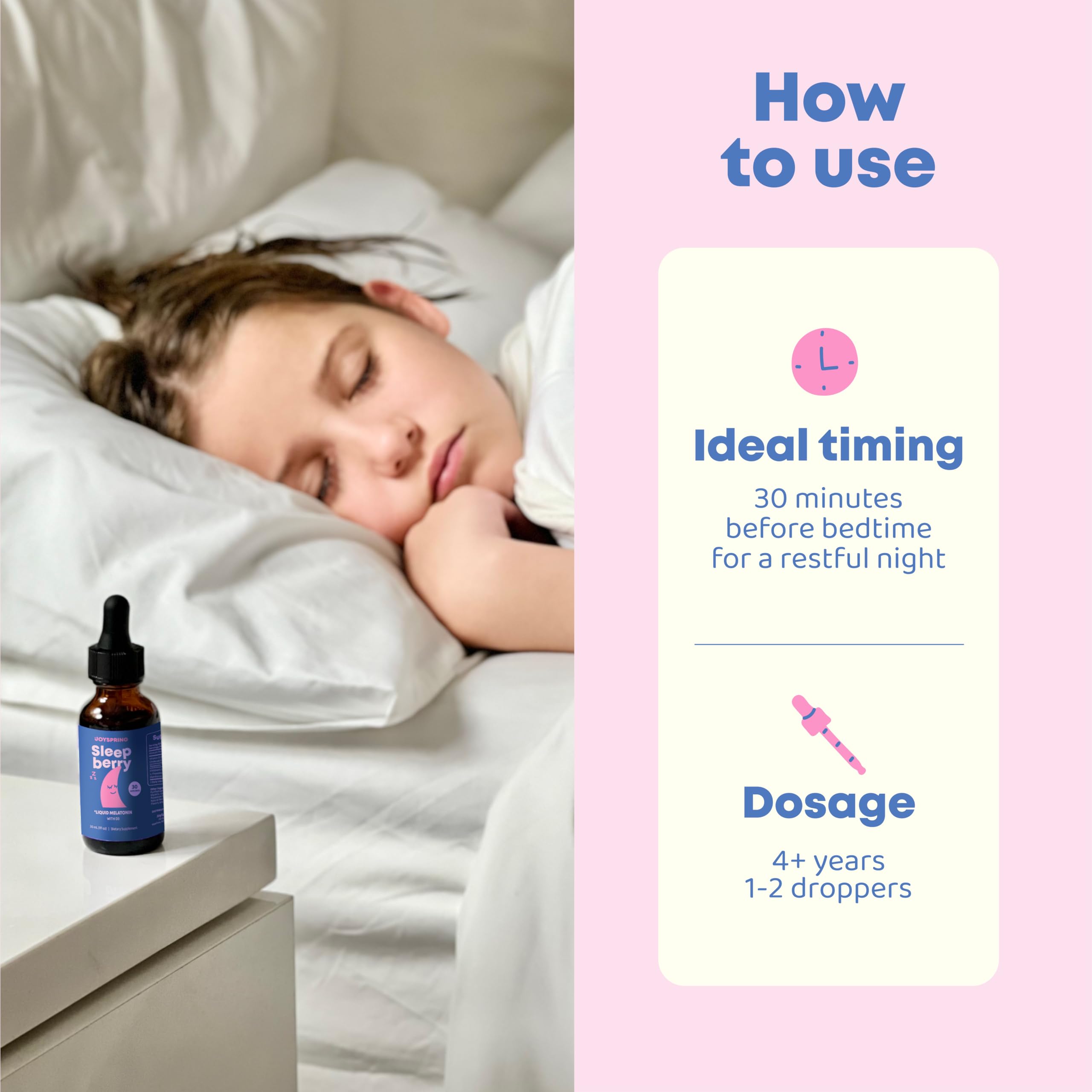JoySpring SleepBerry Kids Melatonin Drops 4 fl oz with berries