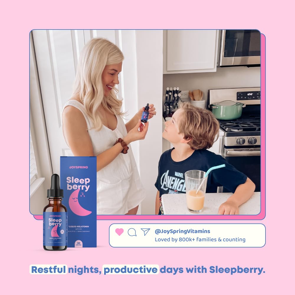 JoySpring SleepBerry Kids Melatonin Drops 4 fl oz with measuring dropper