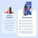 JoySpring SleepBerry Kids Melatonin Liquid 1 fl oz bottle with droppers