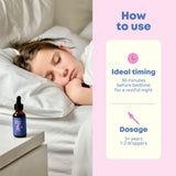 JoySpring SleepBerry Kids Melatonin Liquid in a child's hand