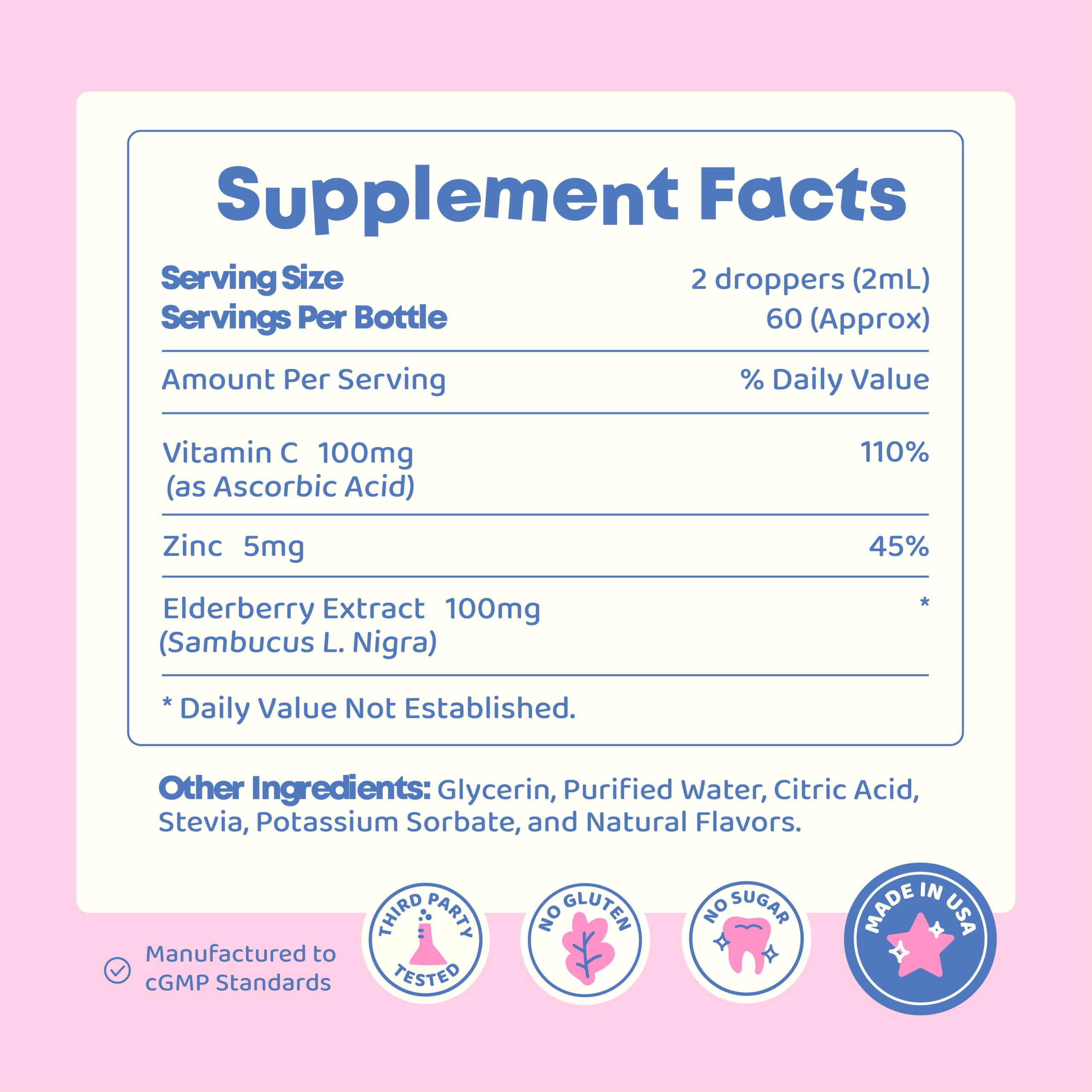 JoySpring Vitamin C Drops for Kids with fruits background