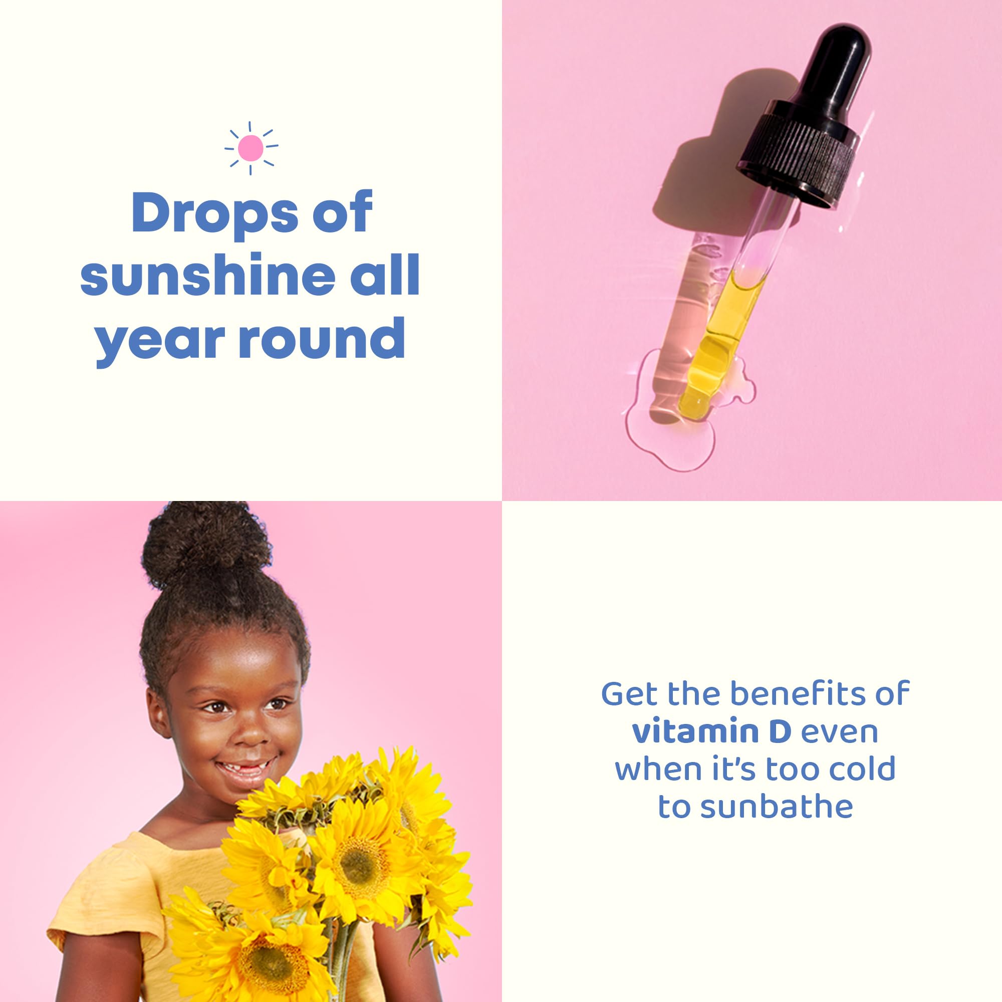 JoySpring Vitamin D3 & K2 Drops for Kids 2 fl oz with dropper